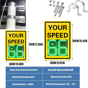 Pantalla LED Portátil Personalizada de 12V 60W de Aluminio con Energía Solar para Mostrar el Límite de Velocidad y Señalización de Tráfico de Seguridad - Product Image 1