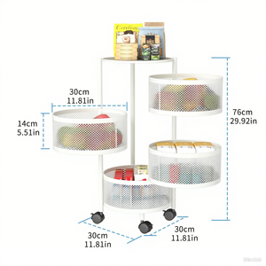 Organizador de Metal móvil giratorio para cocina, sala de estar, estante de almacenamiento para verduras y aperitivos, uso alimentario, estante de almacenamiento de tipo vertical - Product Image 5