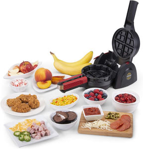 Macchina Elettrica per <span class=keywords><strong>Waffle</strong></span> Belgi Ripieni con Termostato Regolabile, Costruzione in Alluminio, Piastre Grandi e <span class=keywords><strong>Mini</strong></span> per Colazione - Product Image 1