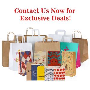 Vente en gros de sacs en papier kraft personnalisés pour cadeaux artisanaux, sacs en papier kraft avec votre propre logo - Product Image 6