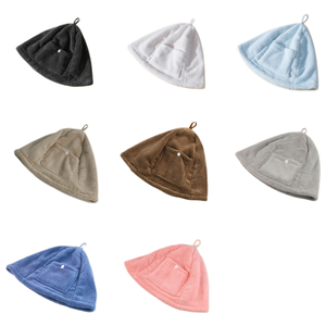 Wholesale Custom Embroidery Sauna Cap - Soft Coral Fleece Quick Dry Hair <b>Towel</b> Hat for Steam Room - Product Image 4