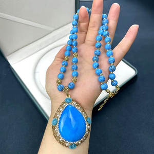 CH-LHP2171素敵な天然ターコイズチャーム金メッキ石コネクタメッキスクエア形状ターコイズ石チャーム卸売 - Product Image 6