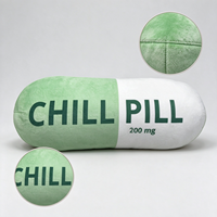Peluche pilule médicinale en coton PP personnalisable, bicolore, avec motif imprimé, disponible en OEM/ODM