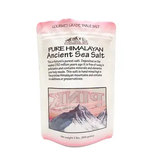 Custom Printed Stand up Pouch for Sea Salt Packaging Recyclable PET/PE Material with Window Resealable Zipper