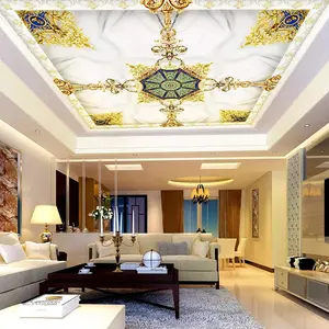Aislamiento de calor Función de material de PVC de techo 3d efecto diseños retroiluminada stretch ceiling