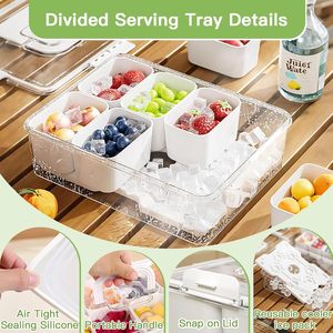 Bandeja Refrigerada para Servir, Contenedor Snackle Box con Asa, Bandeja para Frutas, Servidor de Condimentos Refrigerado con Tapa - Product Image 3