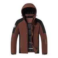 Veste de ski 3 en 1 à capuche, coupe-vent, résistante à l'eau, avec doublure matelassée, pour homme, ODM OEM, color block