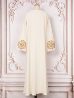Moyen-Orient musulman Robestone Design Abaya arabe dubaï turquie dames corde broderie artisanat robe dernières conceptions Abaya simples