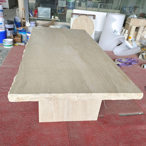 Tùy Chỉnh Travertine Bàn Ăn 8 Chỗ Ngồi Đá <span class=keywords><strong>out</strong></span> <span class=keywords><strong>Door</strong></span> Gardent Bảng Trang Trí Nội Thất Nhà Bằng Đá Cẩm Thạch Tự Nhiên Bàn Ăn - Product Image 2