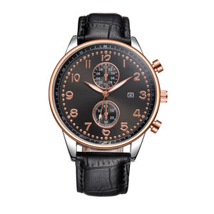 Montre à quartz pour hommes fabriqué en chine, accessoire <span class=keywords><strong>masculin</strong></span> de marque OEM, avec bracelet en cuir, logo personnalisé, vente en usine - Product Image 6