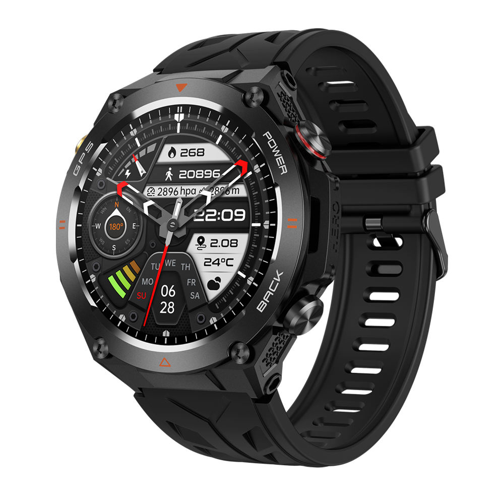 KC82 Relojes Smartwatch 1.45Inch 650mAh GPS Altitude Meter Compass Outdoor Sports Smart Watch for Men Women 2025
