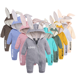 Combinaison en coton tricoté à manches longues pour nouveau-nés filles et garçons, avec oreilles de lapin, vêtements pour bébés, barboteuse Kids Tales - Product Image 1