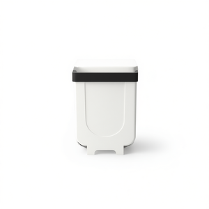 Mini Bote de Basura de Plástico Blanco con Tapa, Cubo de Basura para Cocina con Pedal, Uso Interior, Diseño Rectangular Minimalista - Product Image 1