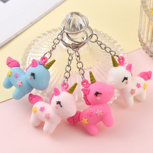 Kpop Mini Tumbler cao su PVC Kawaii Dễ thương Unicorn Móc khóa móc chìa khóa quyến rũ <span class=keywords><strong>acssesoriess</strong></span> cho trẻ em túi - Product Image 3