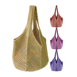 <span class=keywords><strong>Sac</strong></span> Fourre-Tout <span class=keywords><strong>de</strong></span> <span class=keywords><strong>Plage</strong></span> en Crochet Tissé à la Main Multicolore en Gros OEM – Grand <span class=keywords><strong>Sac</strong></span> <span class=keywords><strong>de</strong></span> Courses d'Été Tressé pour Femmes avec Logo Personnalisé - Product Image 2