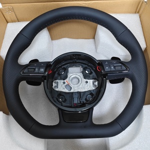 Volante in Pelle con Fondo Piatto Migliorato per <span class=keywords><strong>Audi</strong></span> <span class=keywords><strong>RS6</strong></span> B8 B9 8P A1 A3 A4 A5 A6 A7 C6 C7 S3 S4 S5 S7 Q3 Q5 Q7 - Product Image 1