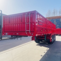 Semi-remorque à ridelles robuste JINFENG 40 pieds à 3 essieux avec suspension pneumatique pour matériaux de construction en bobines d'acier, charge utile 15001-80000 kg