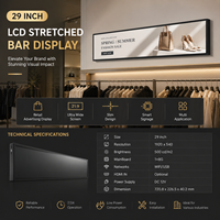 Écran LCD publicitaire numérique professionnel de 29 pouces, format barre, pour affichage commercial intérieur, solution de promotion pour la vente au détail
