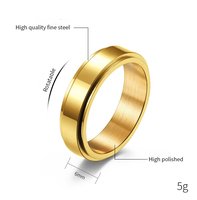 Maßgefertigte PVD 18k Vergoldete Edelstahl-Spinner-Ringe zum Gravieren, Paarringe für Damen und Herren