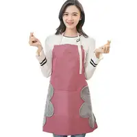 घर खाना पकाने रसोई एप्रन पक्ष निविड़ अंधकार समायोज्य ऑक्सफोर्ड कपड़ा बड़ा जेब एप्रन के लिए उपकरण एप्रन महिलाओं 2021