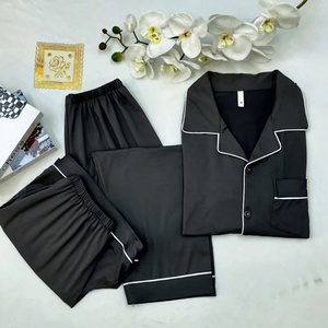 <span class=keywords><strong>Pigiama</strong></span> Estivo da <span class=keywords><strong>Uomo</strong></span> Taglie Forti, Set <span class=keywords><strong>3</strong></span> <span class=keywords><strong>Pezzi</strong></span> con Cardigan, Maniche Corte, Stampa alla Moda, 100% Poliestere Lavorato a Maglia, Abbigliamento per Casa - Product Image 2