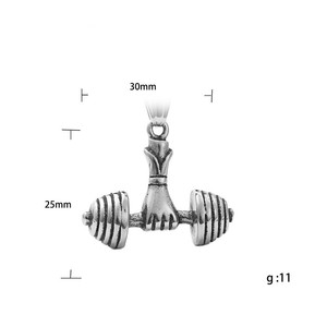 Men's Stainless Steel <b>Dumbbell</b> Pendant Necklace Retro Fitness Weightlifting Charm 190176 - Product Image 5