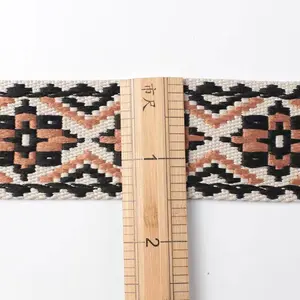 Großhandel 3,8 cm 5 cm gewebt Vintage Stickerei Riemen ethnischer Stil Polyester Jacquard Seilband für Tasche Schulterband Kleidungsstück Dekor