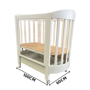 Cunas de Madera Multifuncionales Portátiles Ajustables Transparentes con Ruedas para Bebés - Product Image 6