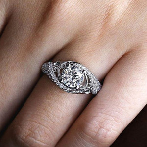 Anello Romantico in Lega di Metallo Prezioso con Motivo Floreale in Rilievo per Donne, Gioiello da Dito alla Moda, Regalo - Product Image 1