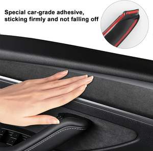 Tira Decorativa para Panel de Puerta Interior de Automóvil, Estilo Alcántara Italiano, para Tesla Model 3 Y 2017 2018 2019 2020 2021 2022 - Product Image 4