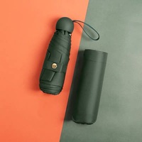 Parapluie compact cinq plis Premium Sense pour femmes Capsule de pluie et de protection solaire pliable à double usage UPF50 pour le voyage