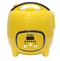 Oulik Vente en gros Usine Mini cuiseur à riz électrique portable en plastique avec tasse à mesurer, minuterie numérique et contrôle rapide pour usage domestique