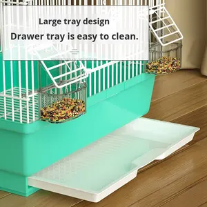 Grande gabbia per uccelli per uso domestico lussuosa Villa ecologica per storni Cockatiels pappagallini piccioncini-bottone in metallo solido - Product Image 4