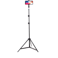 Bon marché 2.1m trépied support de lumière avec 1/4 vis tête sphérique rotative pour Softbox Flash réflecteur téléphone anneau lumière Vlog diffusion