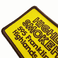 Logo brodé personnalisé sur le thème des restaurants américains, avec possibilité de fixation adhésive, papier ou auto-agrippante