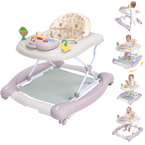 Chaise d'éveil multifonctionnelle réglable en hauteur, antidérapante, sécurisée, pliable, élégante, avec jouets musicaux et structure en plastique - Product Image 4