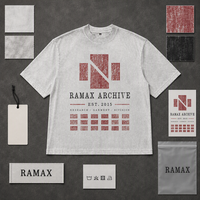 Kaos RAMAX 270GSM Vintage Washed dengan Grafis Archive, Lengan Pendek, Streetwear Pria, Logo Custom, Grosir, OEM, ODM Apparel