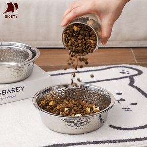 Bols pour chiens écologiques très demandés, design martelé <span class=keywords><strong>de</strong></span> luxe, durable, pour la nourriture et l'eau, pour la maison et les animaleries - Product Image 5