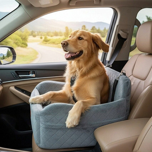 एलिवेटेड कुशन सेफ्टी बेल्ट के साथ लक्जरी बड़ी पालतू पशु बूस्टर कार सीट के साथ सीट - Product Image 4