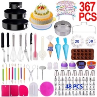 YJ individuelles 367-teiliges Backwerkzeug-Set Kuchen-Dekorationszubehör für Anfänger und Kuchenliebhaber professionelles Kuchen-Dekorations-Kit