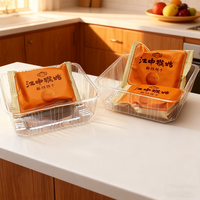 Boîtes d'emballage de biscuits transparentes pour animaux de compagnie boîtes carrées en plastique de plateau à gâteaux jetables et transparents pour plateaux à biscuits contenants alimentaires