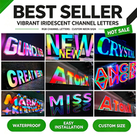 Letras de Canal LED que Cambian de Color, de Alta Luminosidad, Ahorro de Energía, Montables en Pared, Tamaño Personalizado, Letrero Decorativo para Bares y Cafés