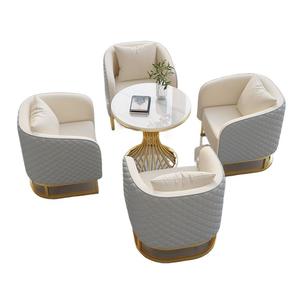 Conjunto de sillas de hotel con mesa de mármol para vestíbulo y área de recepción, uso en interiores - Product Image 5