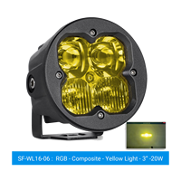 Projecteur de travail LED RGB 14W, rond de 3 pouces, à changement de couleur, pour conduite tout-terrain, antibrouillard, multicolore, IP67, 9-36V DC 12V 24V, camion, SUV, 4x4