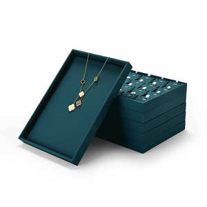 JINSKY Luxury PU Leather Jewelry Rack Display <b>Tray</b> for Rings Pedants Bangles Necklaces - Product Image 4