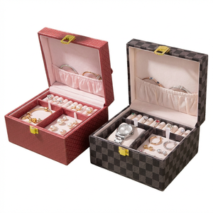 Estuche Organizador de Joyería de PU con Logotipo Personalizado al por Mayor, Caja de Joyería de Cuero de Lujo para el Hogar - Product Image 1