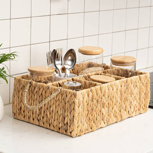 Contenitori in Rattan Intrecciato a 6 Scomparti per Alimenti, Trucchi, Regali, Organizzatore per Scarpe e Cucina, Cestini Portaoggetti - Product Image 3