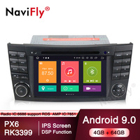 Système Audio NaviFly 7 ''pour Mercedes Benz Classe E W211 E200 E220 E240 E270 E280 Lecteur Dvd de voiture PX6 Android 9.0 4 + 64GB GSP