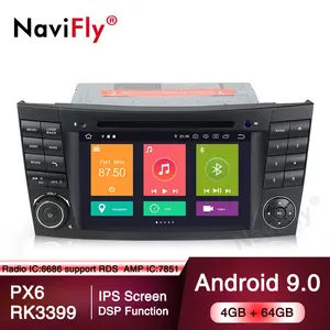 NaviFly 7 ''ระบบเครื่องเสียงรถยนต์สำหรับ Mercedes Benz E-Class W211 E200 E220 E240 E270 E280รถ Dvd Player PX6 Android 9.0 4 + 64GB GSP