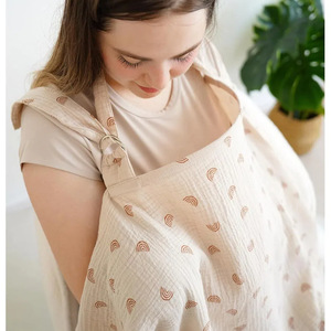 Fular de lactancia multifuncional de algodón muselina, <span class=keywords><strong>delantal</strong></span> de privacidad para amamantar, chal para alimentación de mamá y bebé, ¡el más vendido! - Product Image 1
